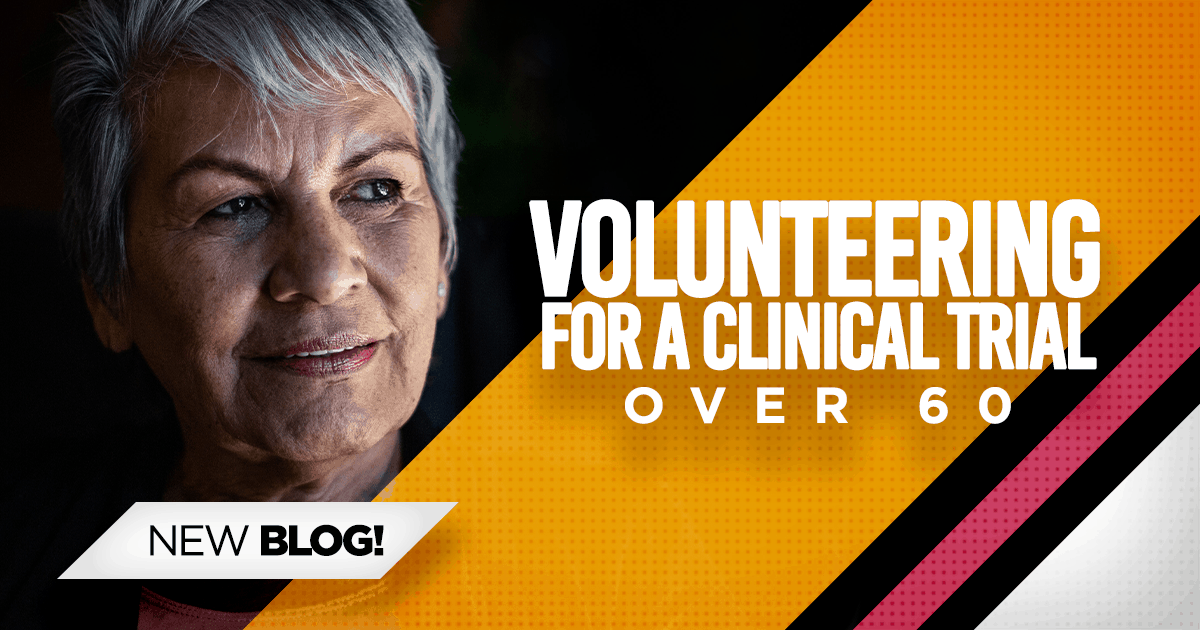 Older woman, volunteering in clinical trials over 60