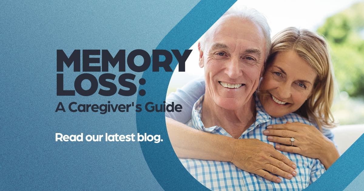 Memory Loss, A caregivers guide, older couple hugging and smiling, neurodegenerative research