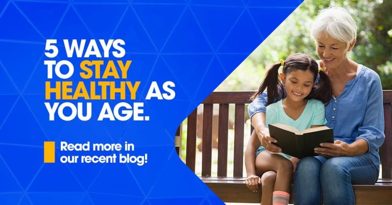 5 ways to stay healthy as you age, older white female reading to younger white female, research for seniors, clinical research